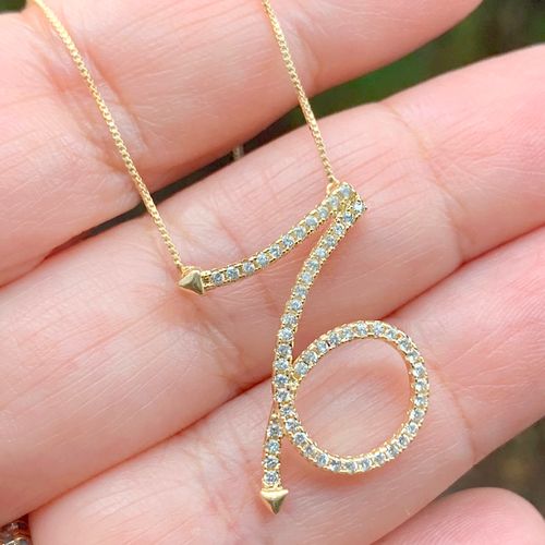 Colar Zirconia Branca Signo Capricórnio Banho de Ouro 18K 55cm