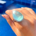 Anel Gota Fusion Turmalina Light Banho de Ródio Branco