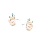 Brinco Cacho de Pérolas Banho de Ródio Branco