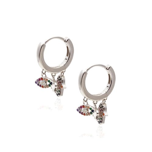 Brinco zirconia roxa zirconia champagne zirconia vermelha ear bling patua