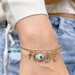 Bracelete Dupla Proteção Banho de Ouro 18K