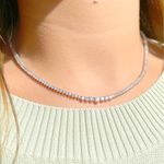 Colar Riviera Zircônia Branca Prata 925