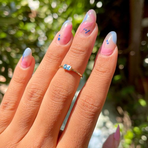 Anel cristal london blue retangular falange aro 8