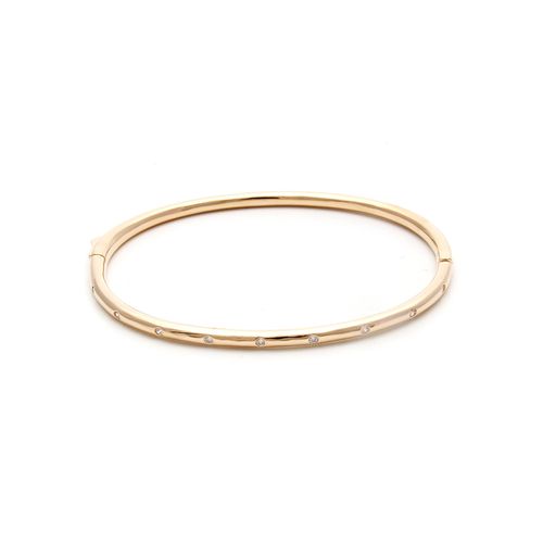 Bracelete zirconia branca fino 9 pontos