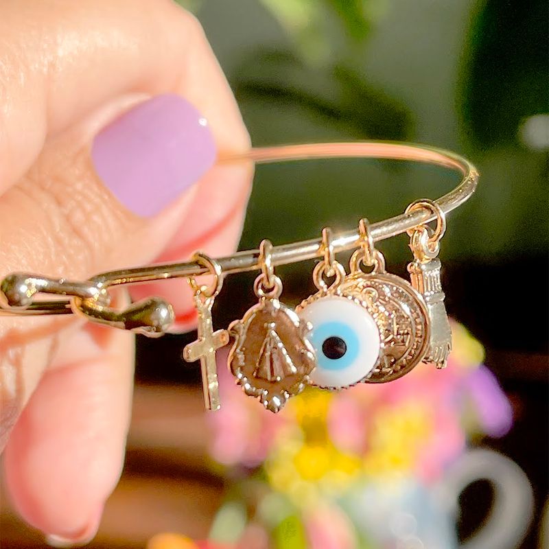 Bracelete Dupla Proteção Banho de Ouro 18K