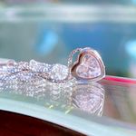 Colar Coração 6X6mm Zircônia Branca Prata 925