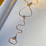 Pulseira Trevila Zircônia Branca Inteira Gotas Banho de Ouro 18K