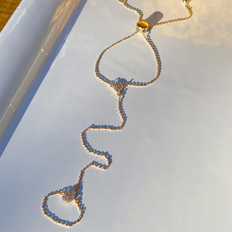 Pulseira Trevila Zircônia Branca Inteira Gotas Banho de Ouro 18K