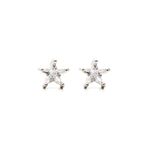 Brinco Ponto de Luz Estrela 6mm Zircônia Branca Prata 925