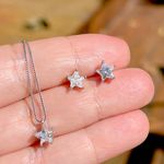 Brinco Ponto de Luz Estrela 6mm Zircônia Branca Prata 925