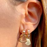 Brinco Ear Bling Argola Amor Banho de Ouro 18K