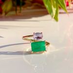 Anel-Oval-Fusion-Esmeralda-Retangulo-Banho-de-Ouro-18K