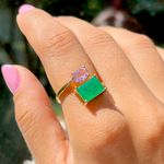 Anel-Oval-Fusion-Esmeralda-Retangulo-Banho-de-Ouro-18K