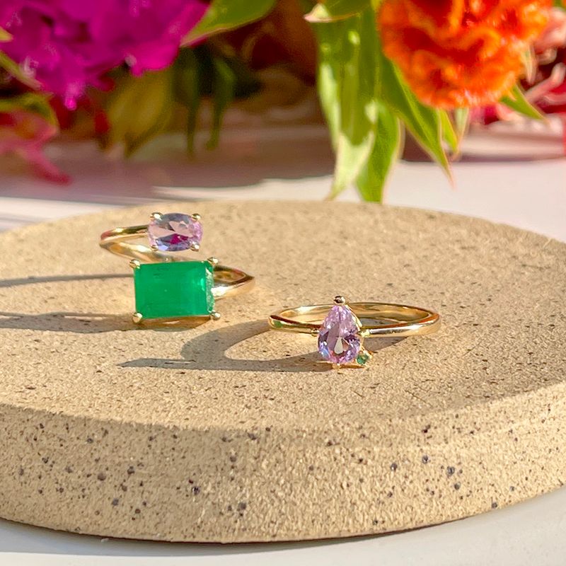 Anel-Oval-Fusion-Esmeralda-Retangulo-Banho-de-Ouro-18K