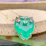Colar-Gota-Princesa-Fusion-Esmeralda-Banho-de-Ouro-18K-