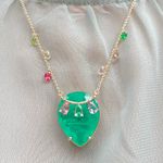 Colar-Gota-Princesa-Fusion-Esmeralda-Banho-de-Ouro-18K-