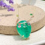 Colar-Gota-Princesa-Fusion-Esmeralda-Banho-de-Ouro-18K-