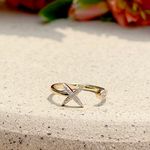 Anel-Estrela-4-Pontas-Aberto-Zirconia-Branca-Banho-de-Ouro-18K-