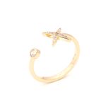 Anel-Estrela-4-Pontas-Aberto-Zirconia-Branca-Banho-de-Ouro-18K-