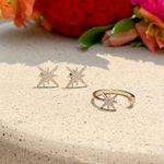 Anel-Estrela-4-Pontas-Aberto-Zirconia-Branca-Banho-de-Ouro-18K-