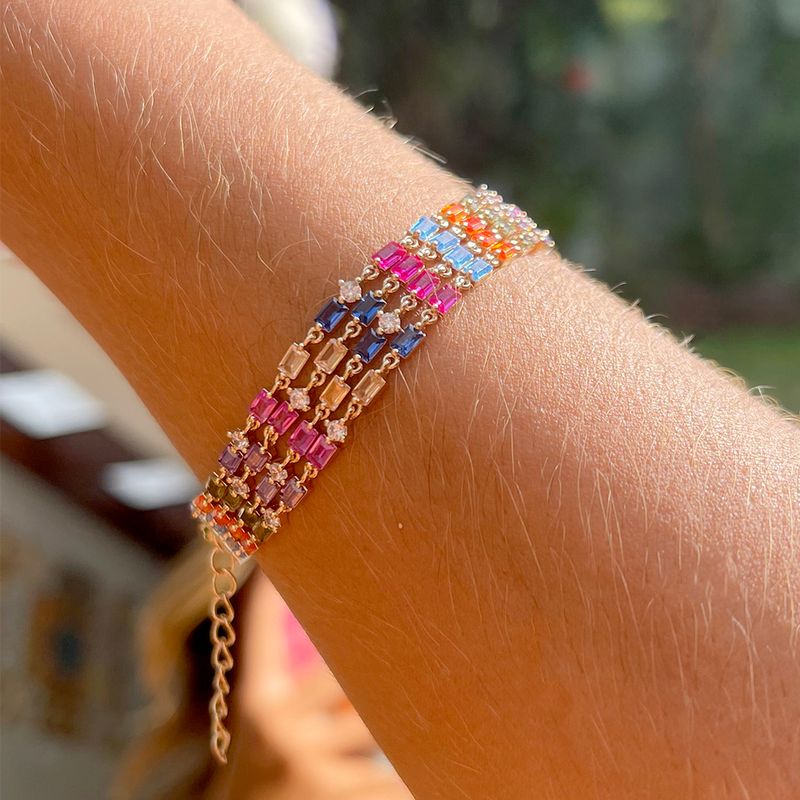 Pulseira-Trilho-Cristal-Podange-Banho-de-Ouro-18K-