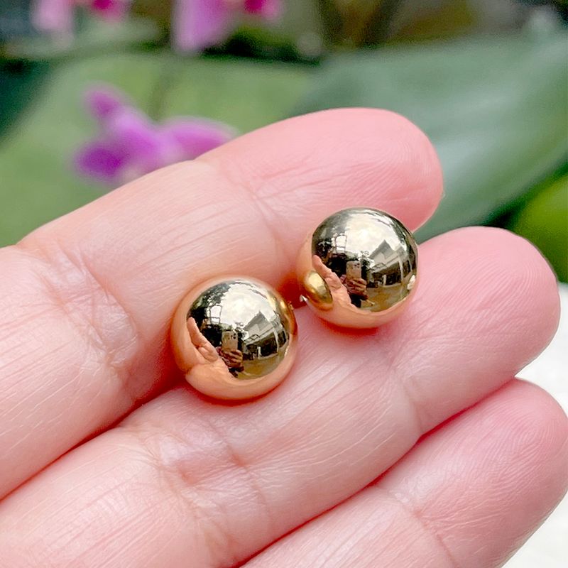 Brinco-Bola-Liso-12mm-Banho-de-Ouro-18K