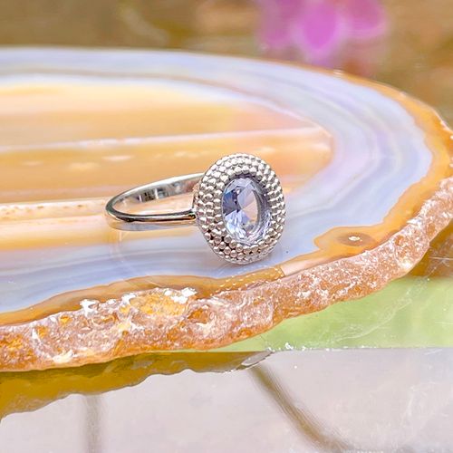 Anel cristal tanzanita ovalzinho aro22