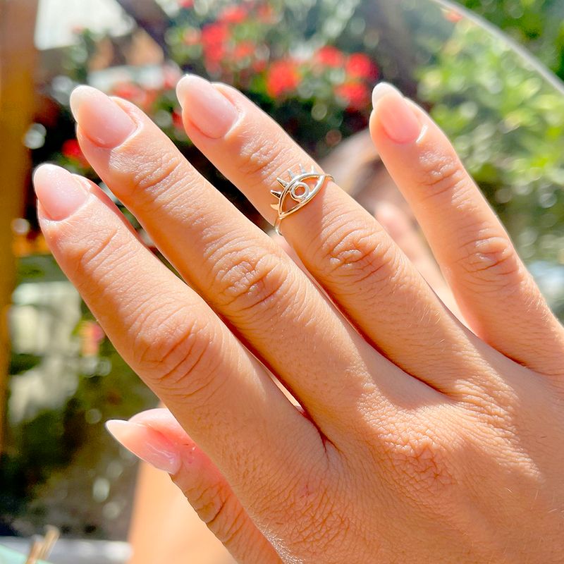 Anel de Falange Olho Liso Banho de Ouro 18K