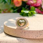 Anel de Dedinho Coração Cravejado Zircônia Branca Banho de Ouro 18K