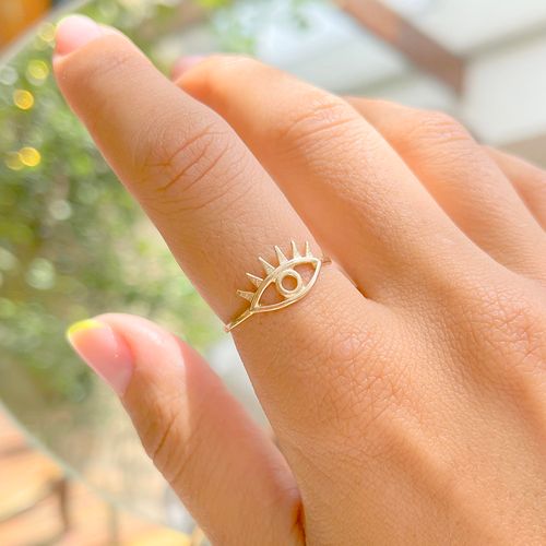 Anel folheado liso olho (promoção 50%) aro14