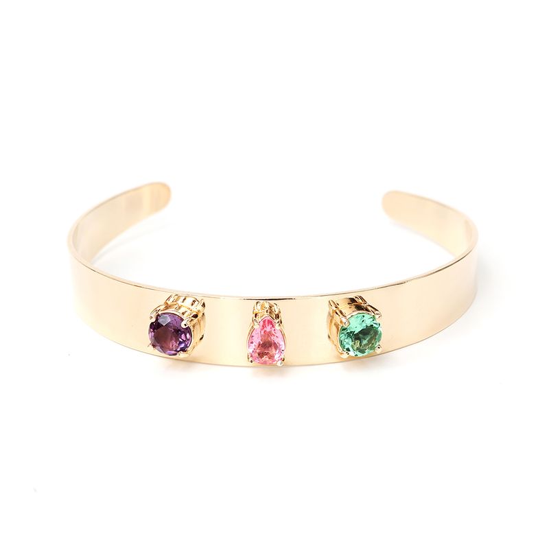 Bracelete-Reto-Formas-Cristal-Ametista-Banho-de-Ouro-18K