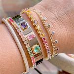 Bracelete-Reto-Formas-Cristal-Ametista-Banho-de-Ouro-18K