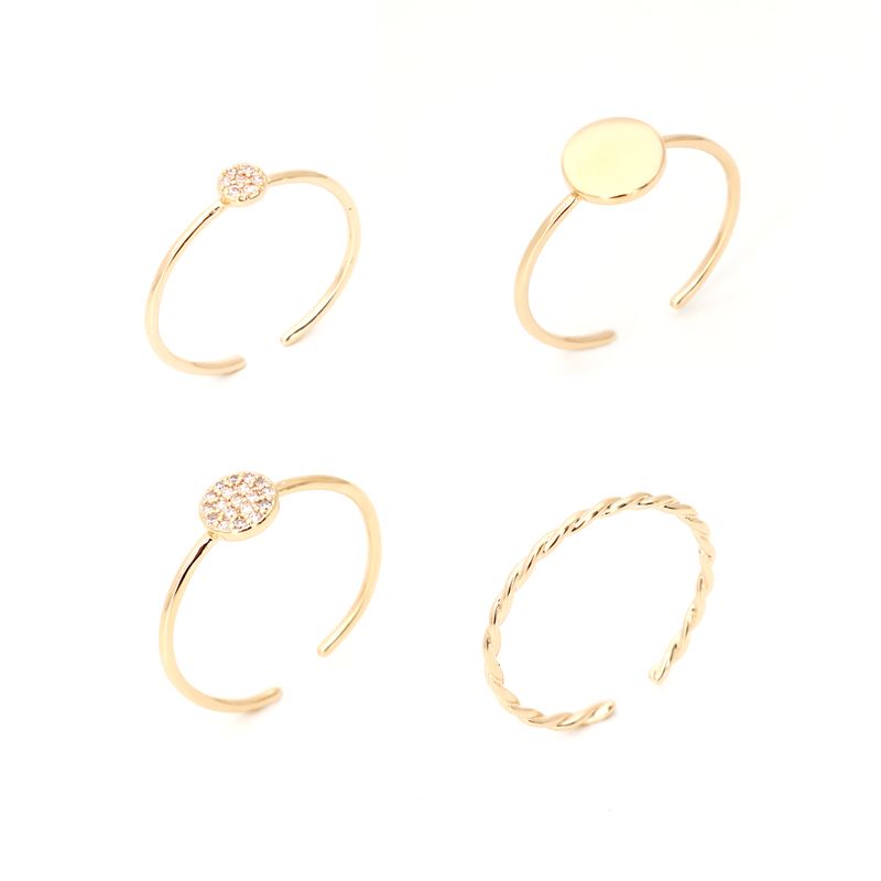 Kit-de-Aneis-Regulaveis-Redondo-Trancado-Banho-de-Ouro-18K