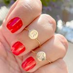 Anel-Liso-Medalha-Menina-Banho-de-Ouro-18K