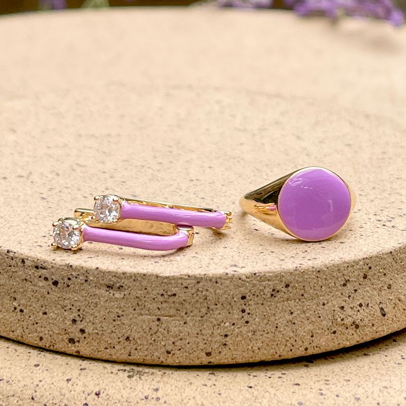 Anel-de-Dedinho-Redondo-Resina-Roxa-Banho-de-Ouro-18K