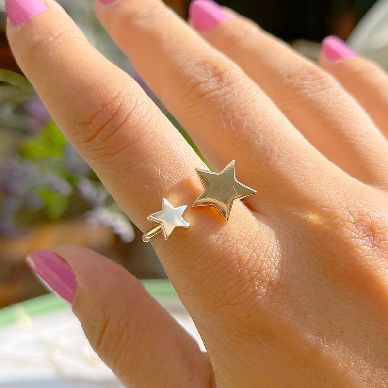 Anel-Liso-Estrela-Dupla-Banho-de-Ouro-18K-