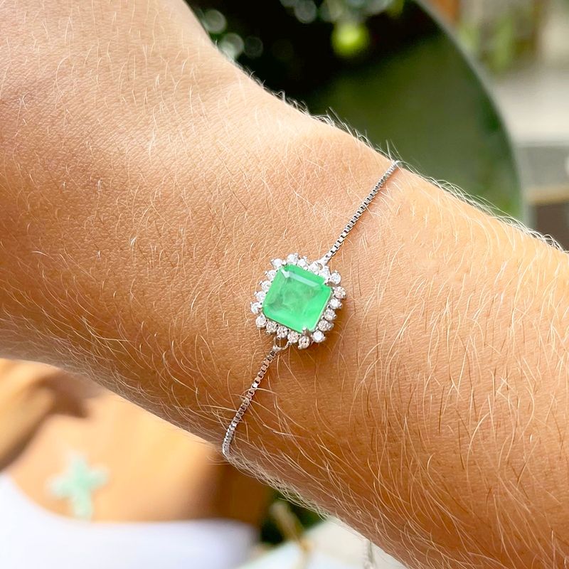 Pulseira-Retangulo-Fusion-Esmeralda-Prata-925