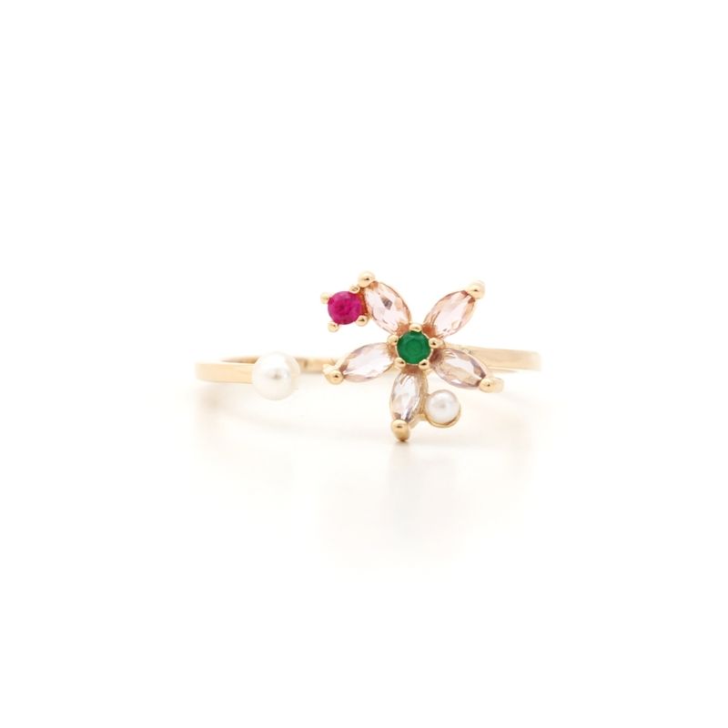 Anel-Flor-Aberto-Cristal-Tanzanita-Banho-de-Ouro-18K