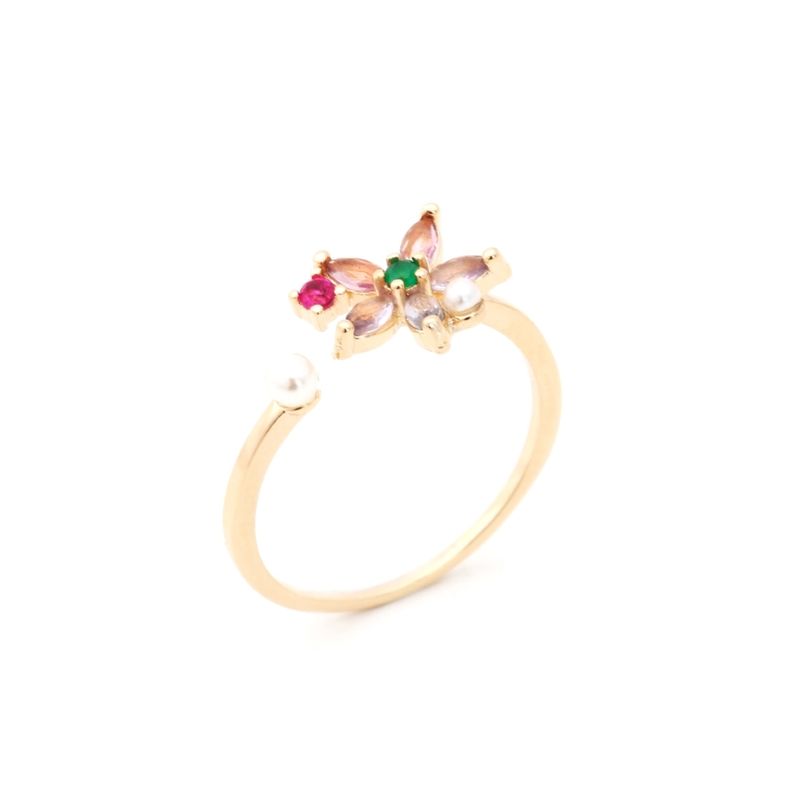 Anel-Flor-Aberto-Cristal-Tanzanita-Banho-de-Ouro-18K