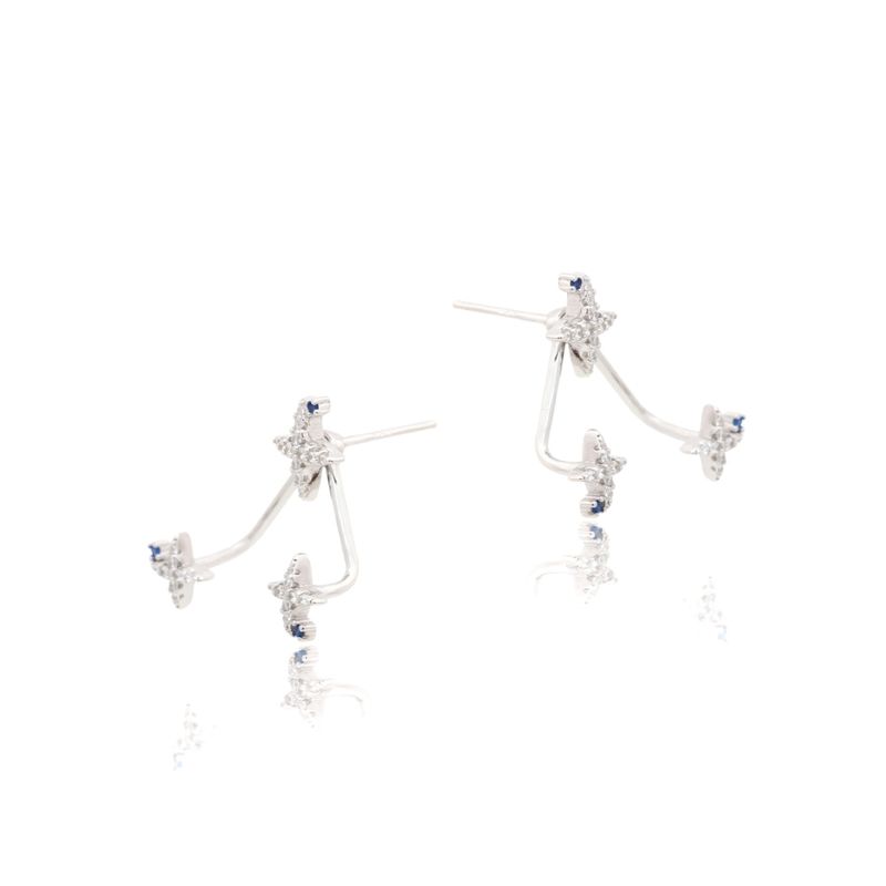 BRINCO-ZIRCONIA-AZUL-ESCURO-ZIRCONIA-BRANCA-ESTELAS-EAR-JACKET