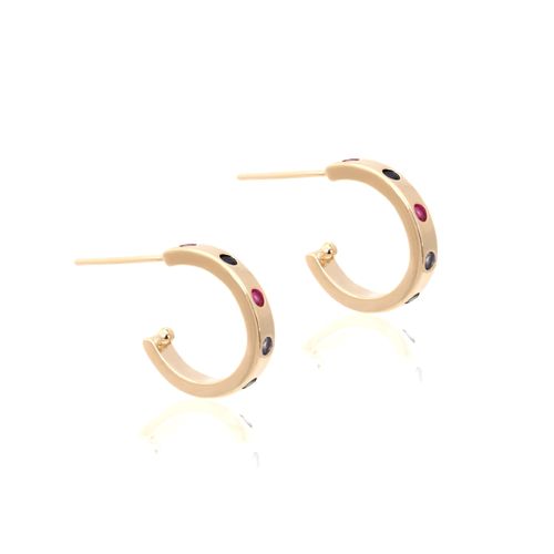 Brinco fusion esmeralda cristal turmalina rosa cristal london blue argola coroa