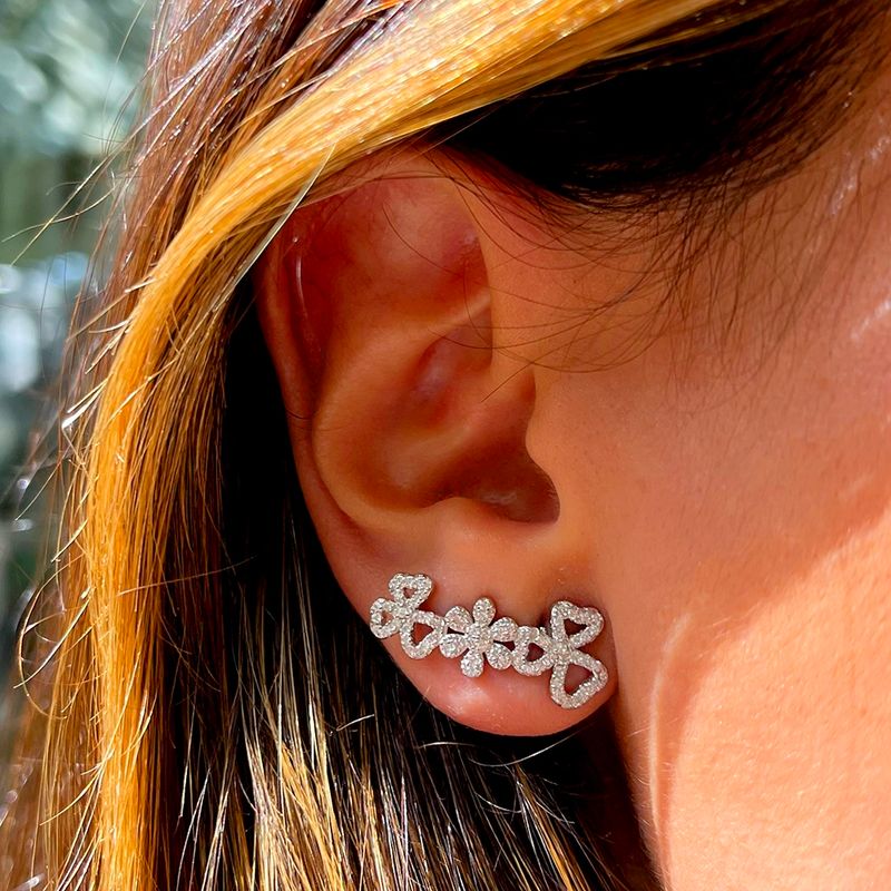 Brinco-Flores-Zirconia-Branca-Prata-925