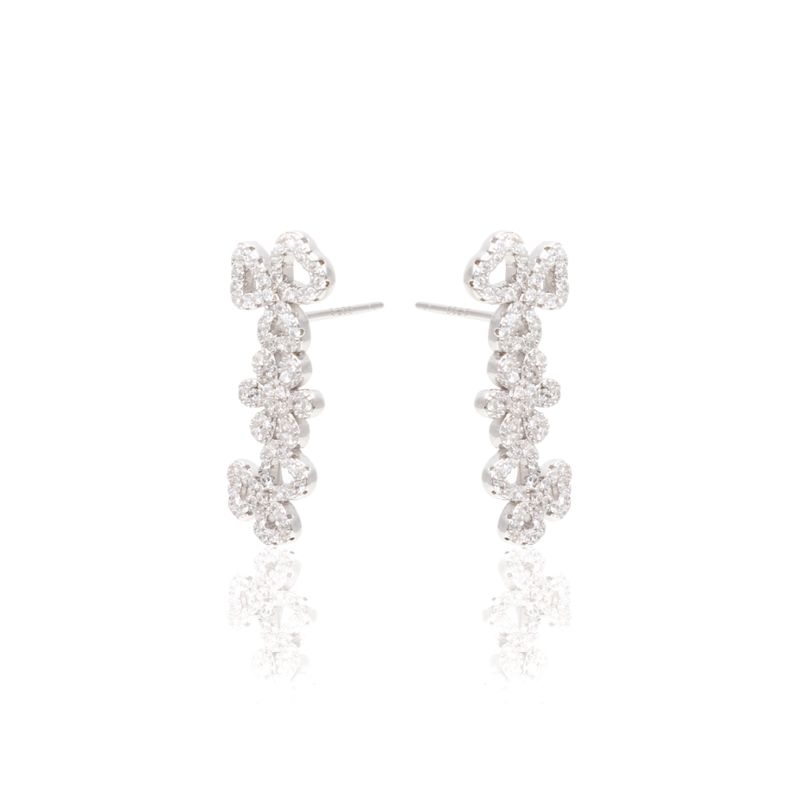 Brinco-Flores-Zirconia-Branca-Prata-925