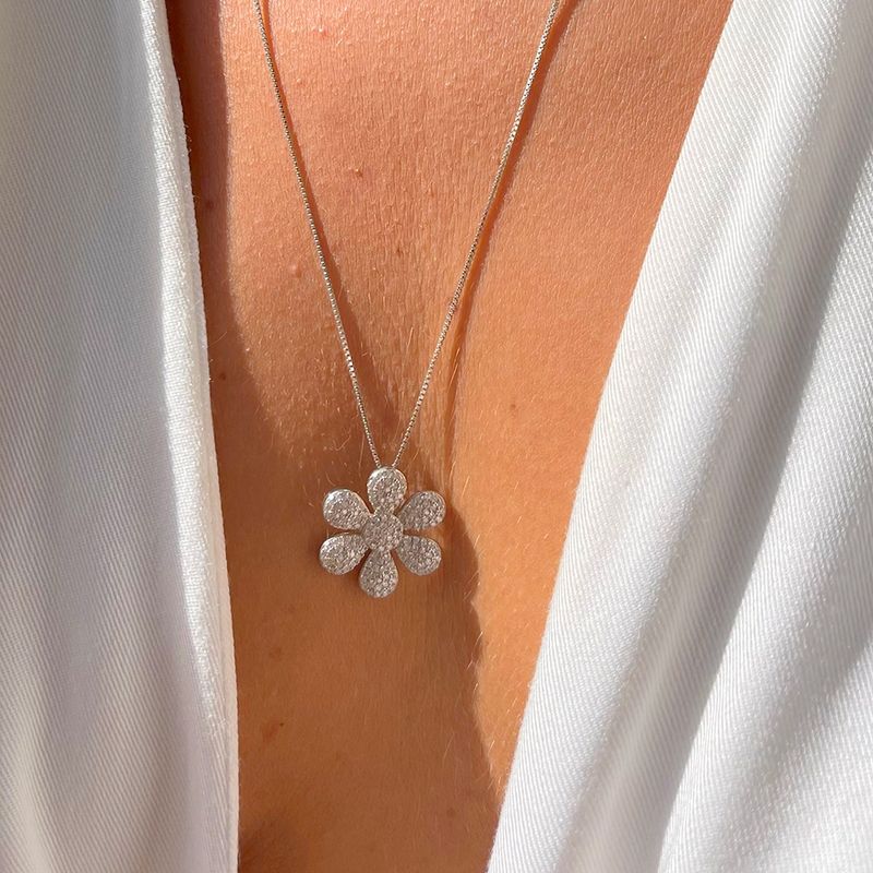 Colar-Flores-Zirconia-Branca-Prata-925