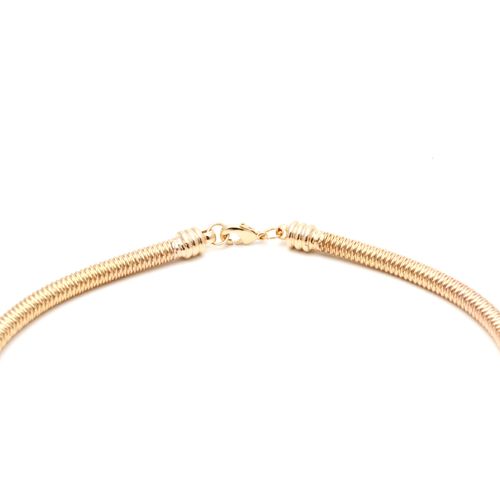 Pulseira folheado liso mola 33 cm