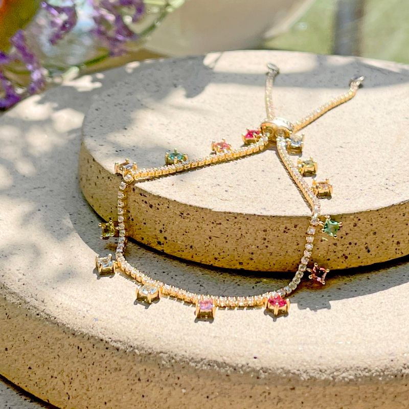 Pulseira-Cristal-Ametista-Inteira-Pedras-Quadradas-Banho-de-Ouro-18K