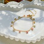 Pulseira-Cristal-Ametista-Inteira-Pedras-Quadradas-Banho-de-Ouro-18K