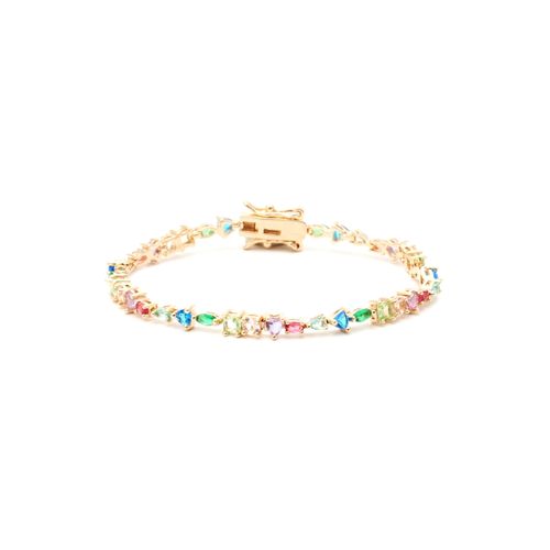 Pulseira cristal safira cristal esmeralda cristal ametista verde formas 16cm