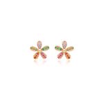 Brinco-Floral-Zirconia-Colorida-Banho-de-Ouro-18K