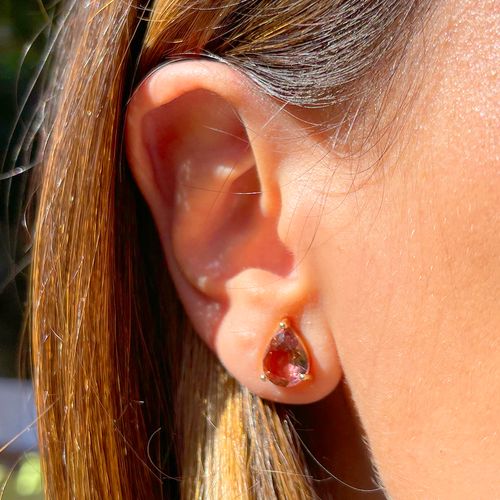 Brinco cristal ametista gota
